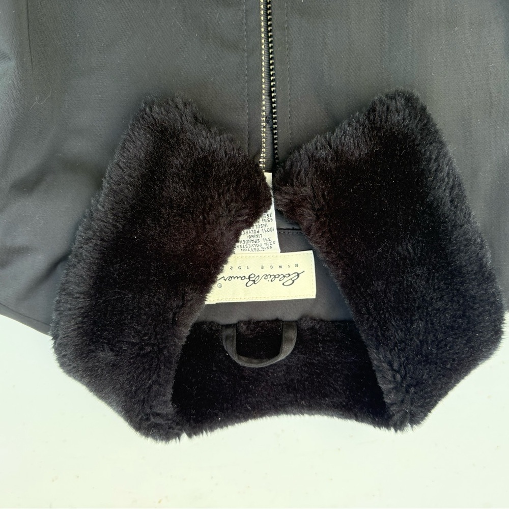 Eddie Bauer women’s black belted jacket with faux fur collar, Size S - Picture 6 of 13